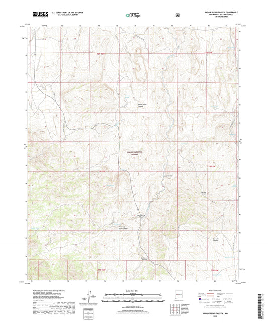 Indian Spring Canyon New Mexico US Topo Map Image
