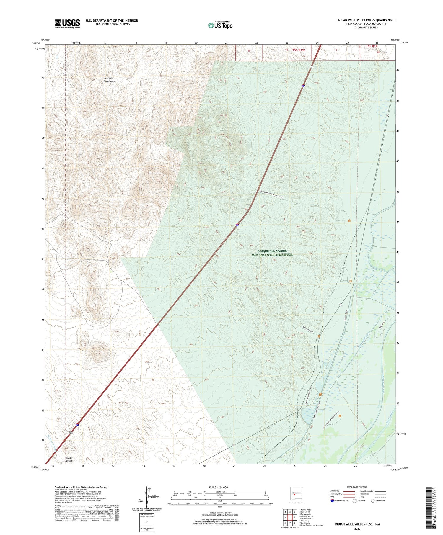 Indian Well Wilderness New Mexico US Topo Map Image