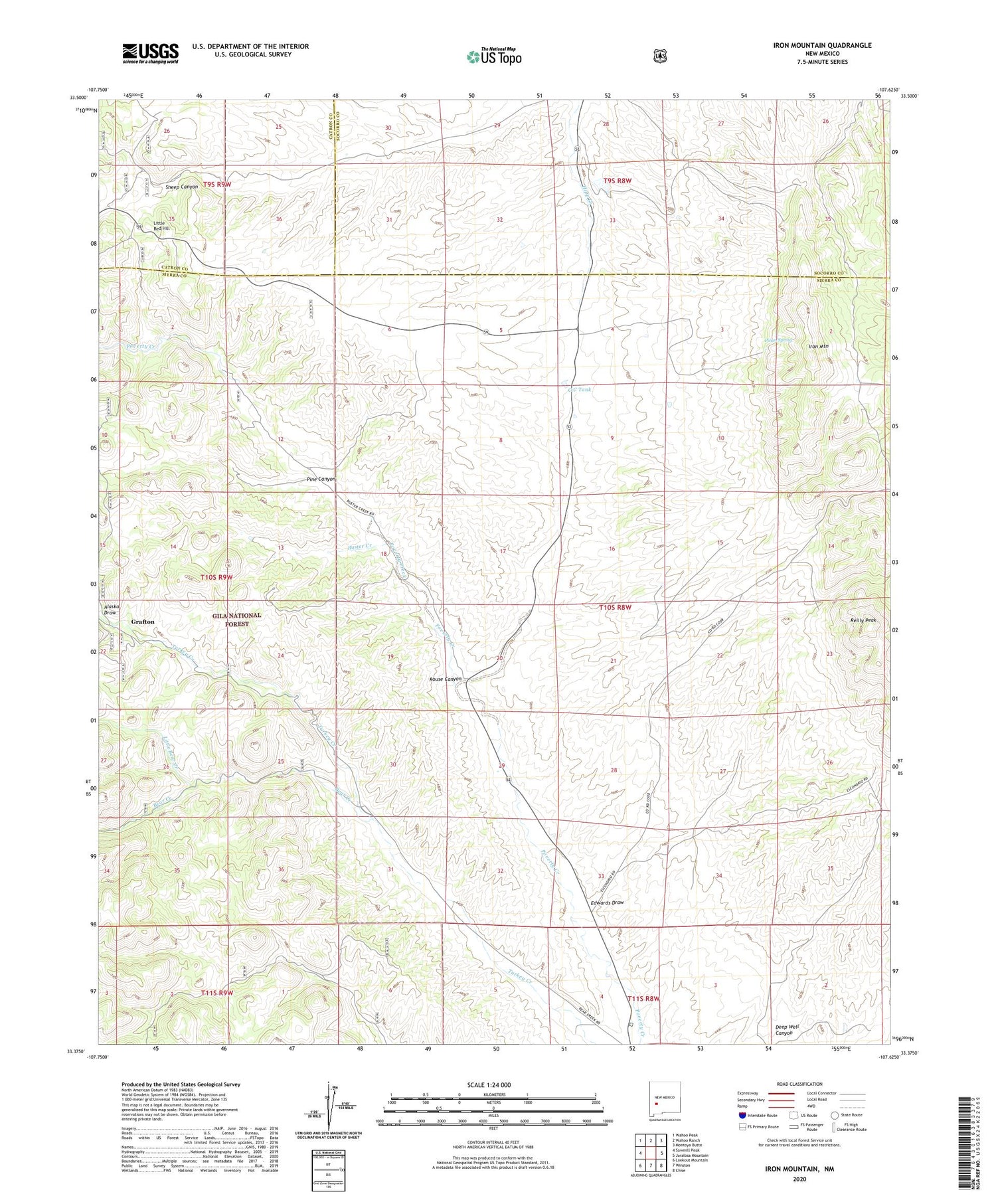 Iron Mountain New Mexico US Topo Map Image