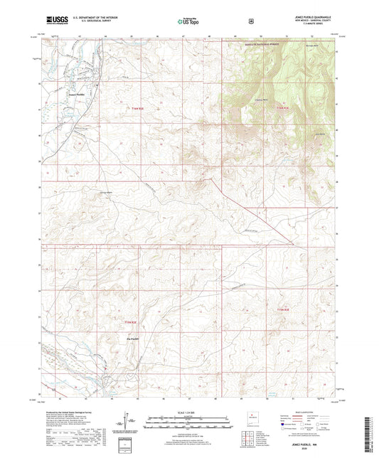 Jemez Pueblo New Mexico US Topo Map Image