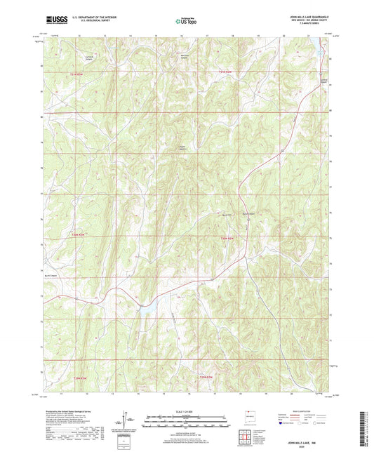 John Mills Lake New Mexico US Topo Map Image