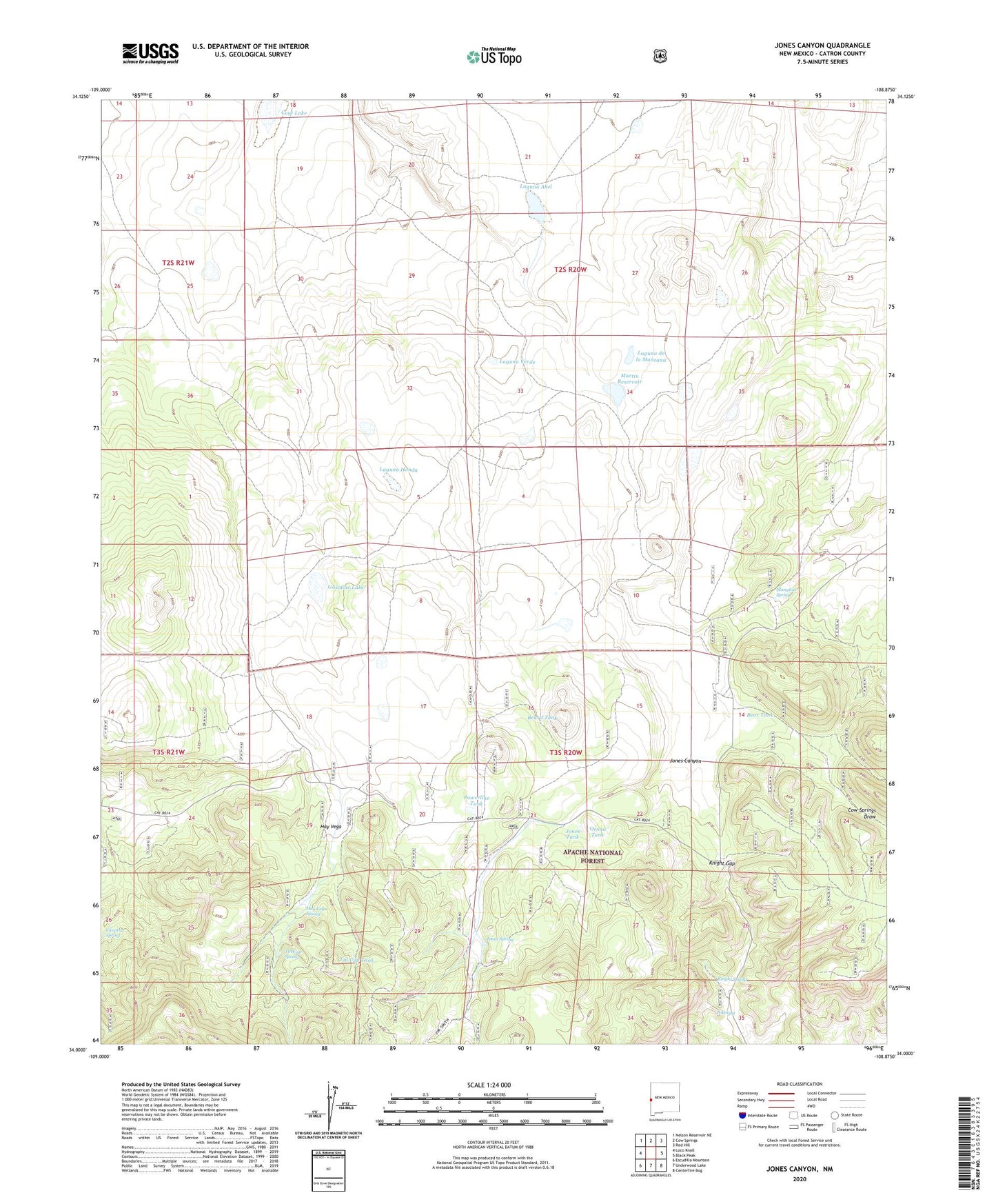 Jones Canyon New Mexico US Topo Map Image