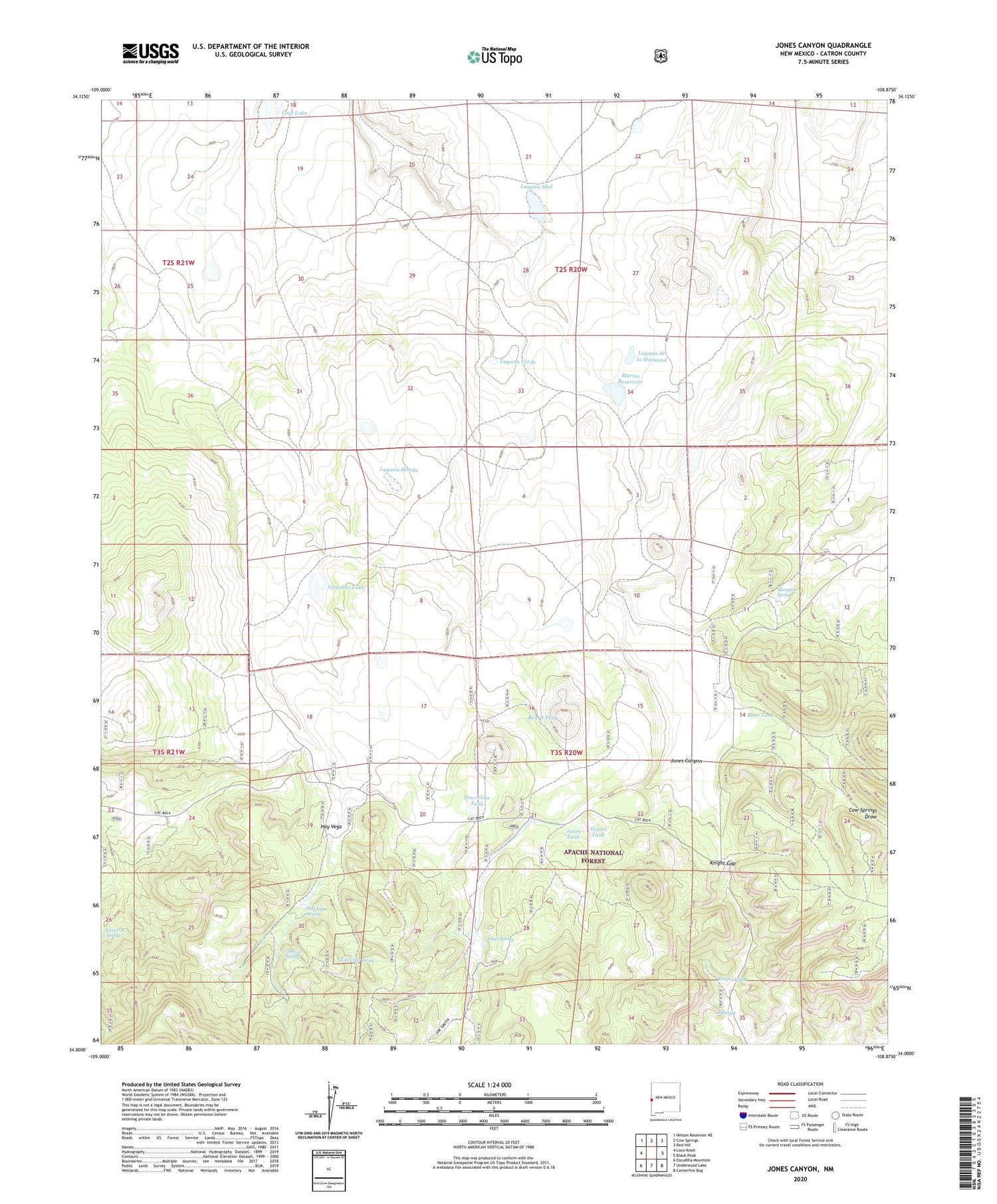 Jones Canyon New Mexico US Topo Map Image