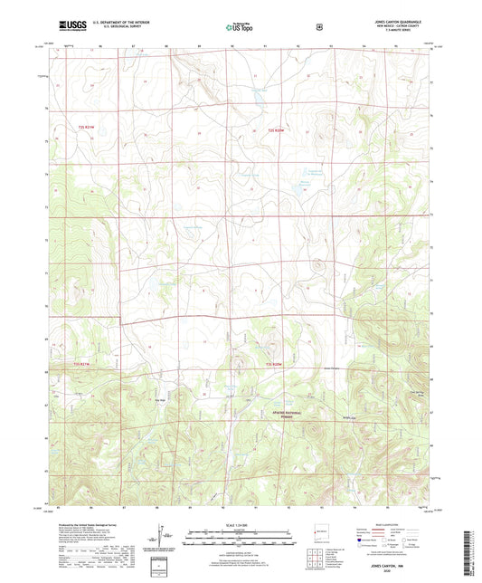 Jones Canyon New Mexico US Topo Map Image