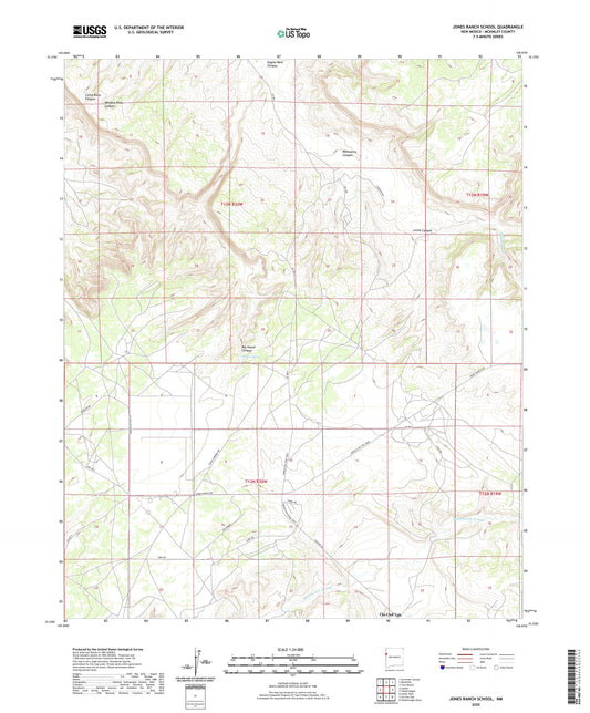 Jones Ranch School New Mexico US Topo Map Image