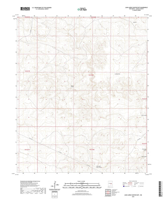 Juan Largo Canyon East New Mexico US Topo Map Image