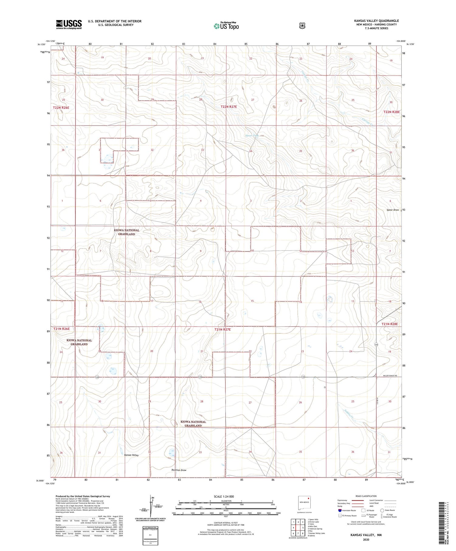 Kansas Valley New Mexico US Topo Map Image