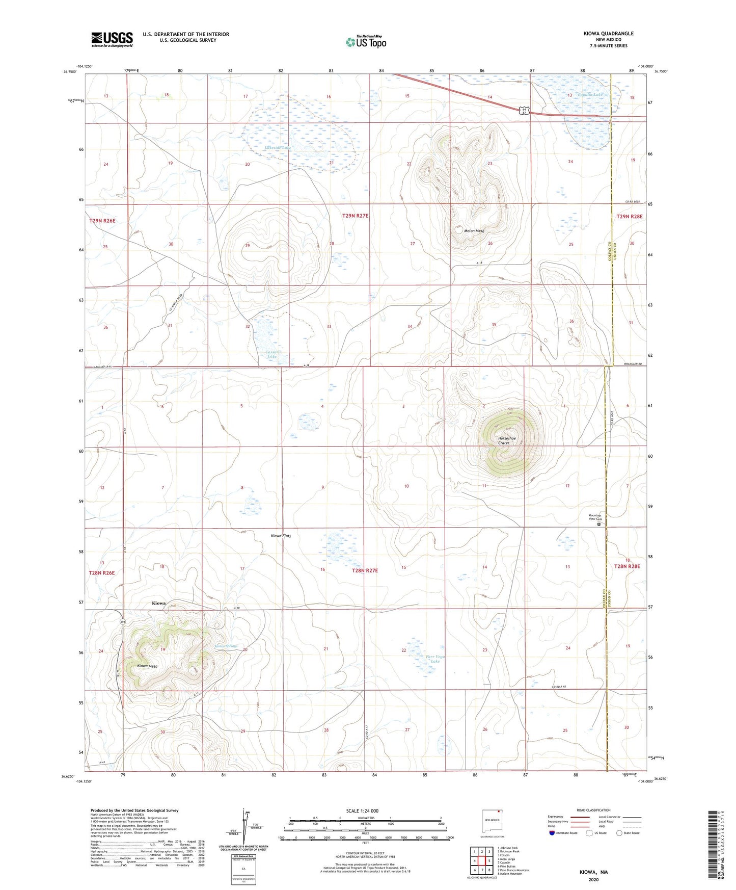 Kiowa New Mexico US Topo Map Image