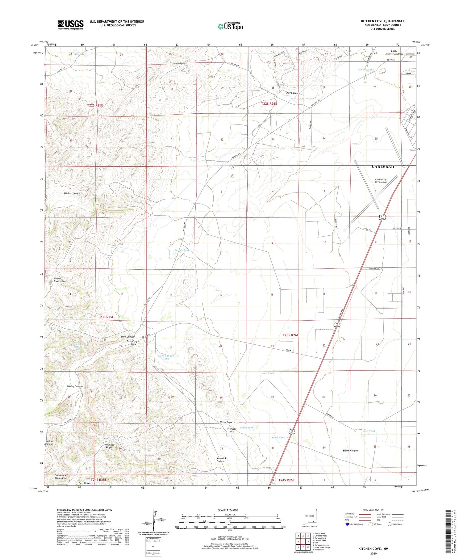 Kitchen Cove New Mexico US Topo Map Image
