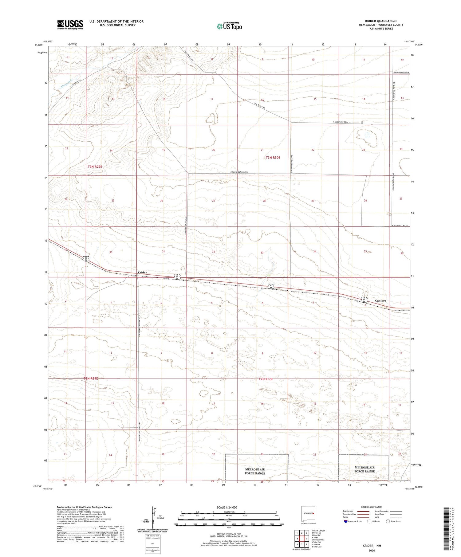 Krider New Mexico US Topo Map Image