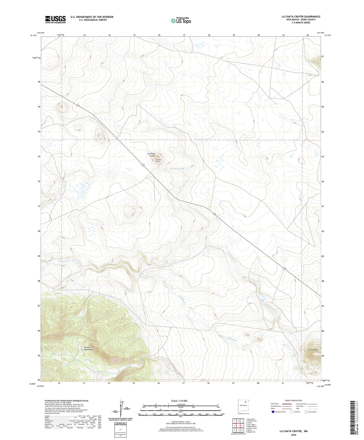 La Chata Crater New Mexico US Topo Map Image
