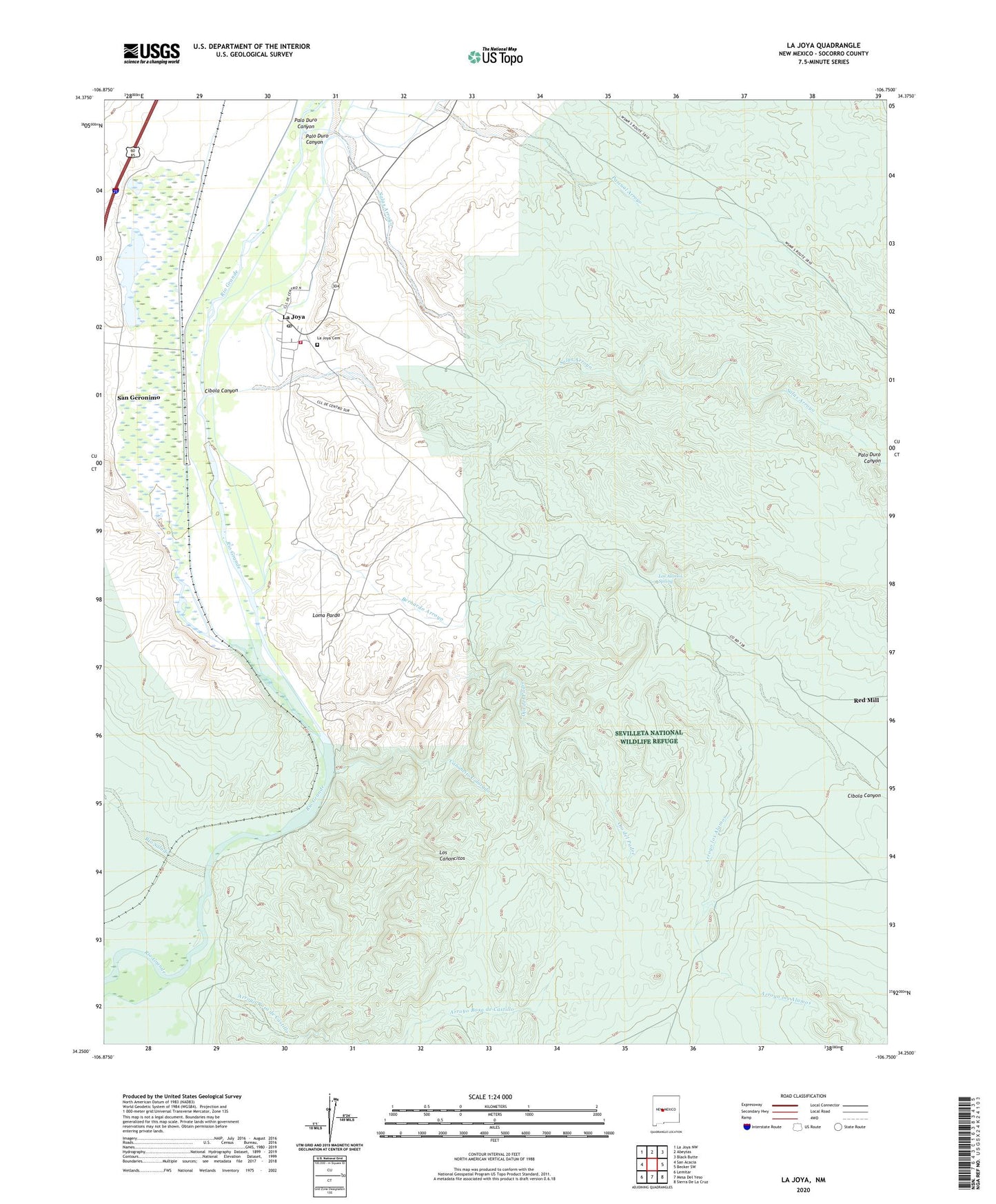 La Joya New Mexico US Topo Map Image
