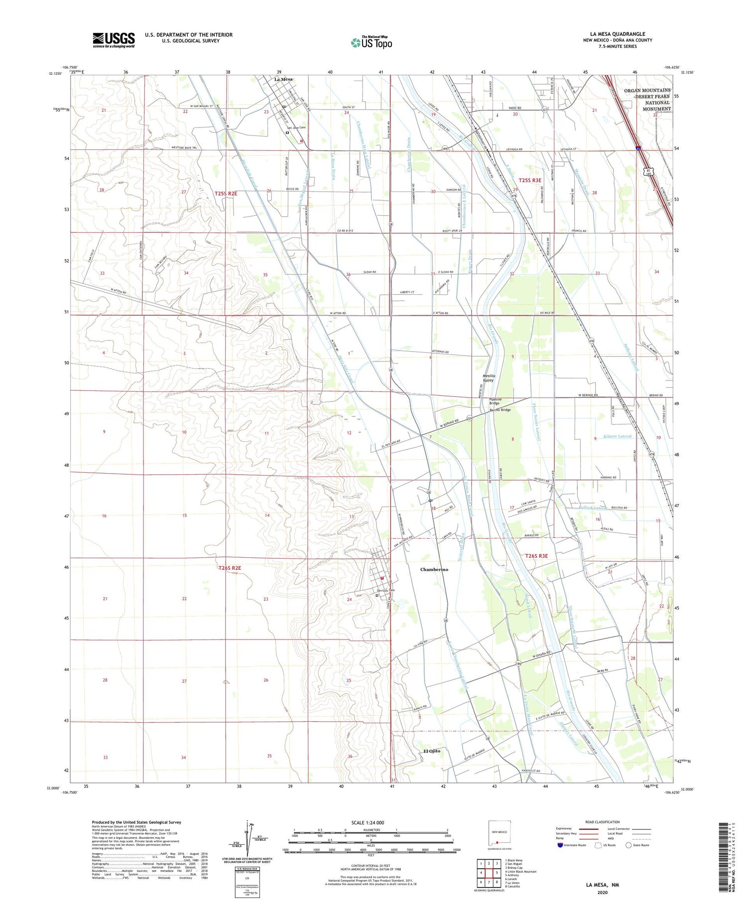 La Mesa New Mexico US Topo Map Image