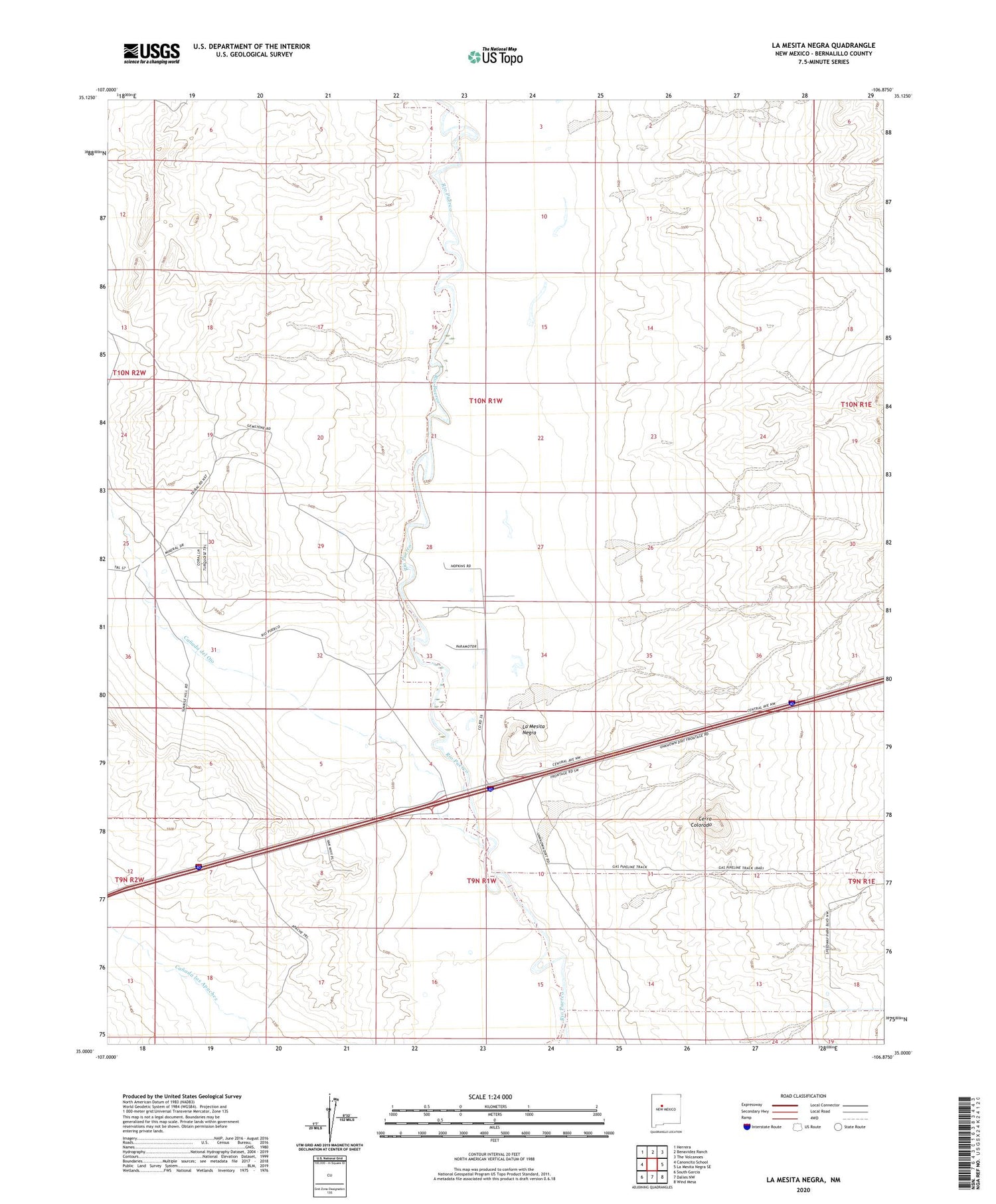La Mesita Negra New Mexico US Topo Map Image