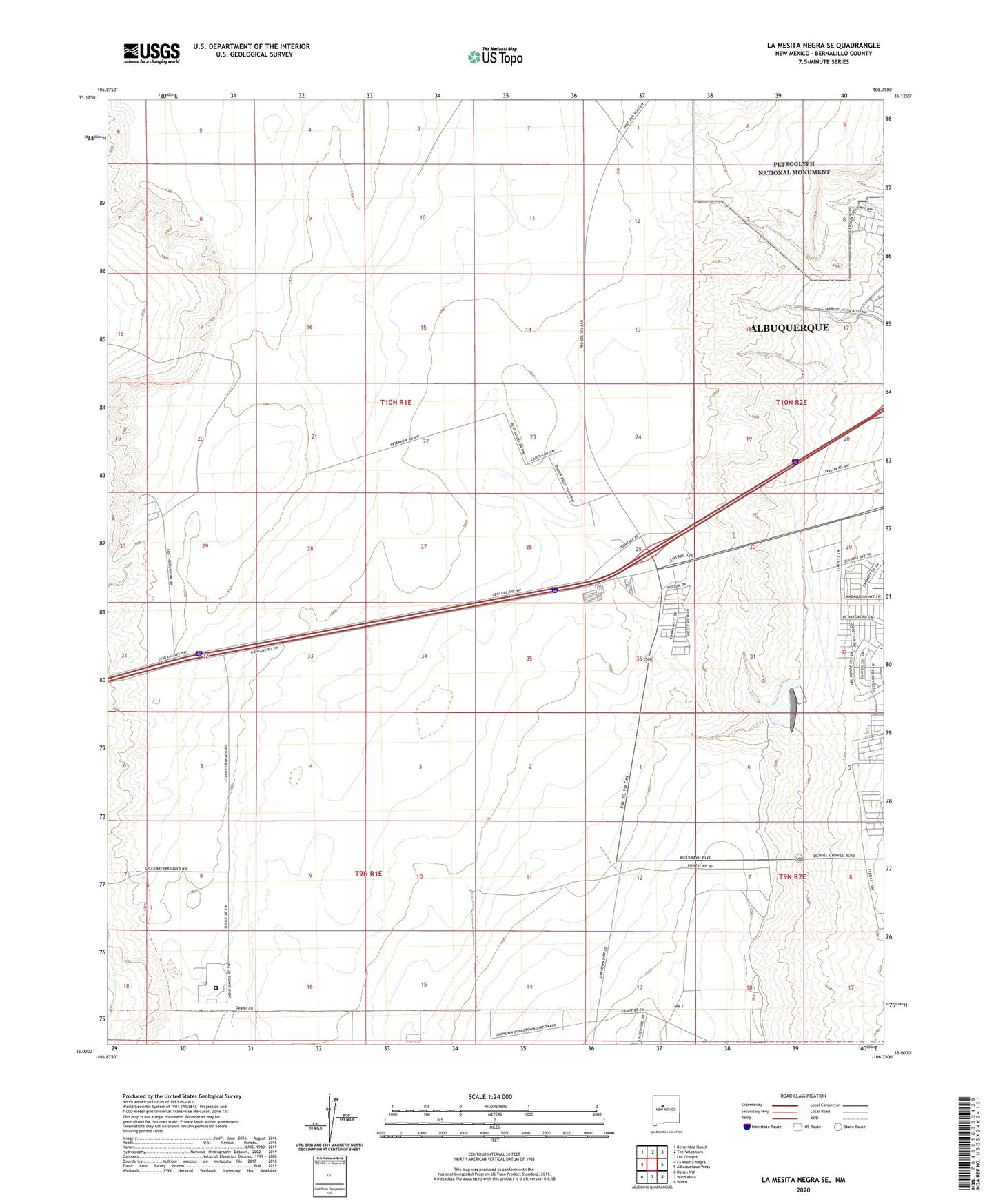 La Mesita Negra SE New Mexico US Topo Map Image