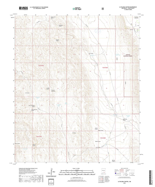 La Paloma Canyon New Mexico US Topo Map Image