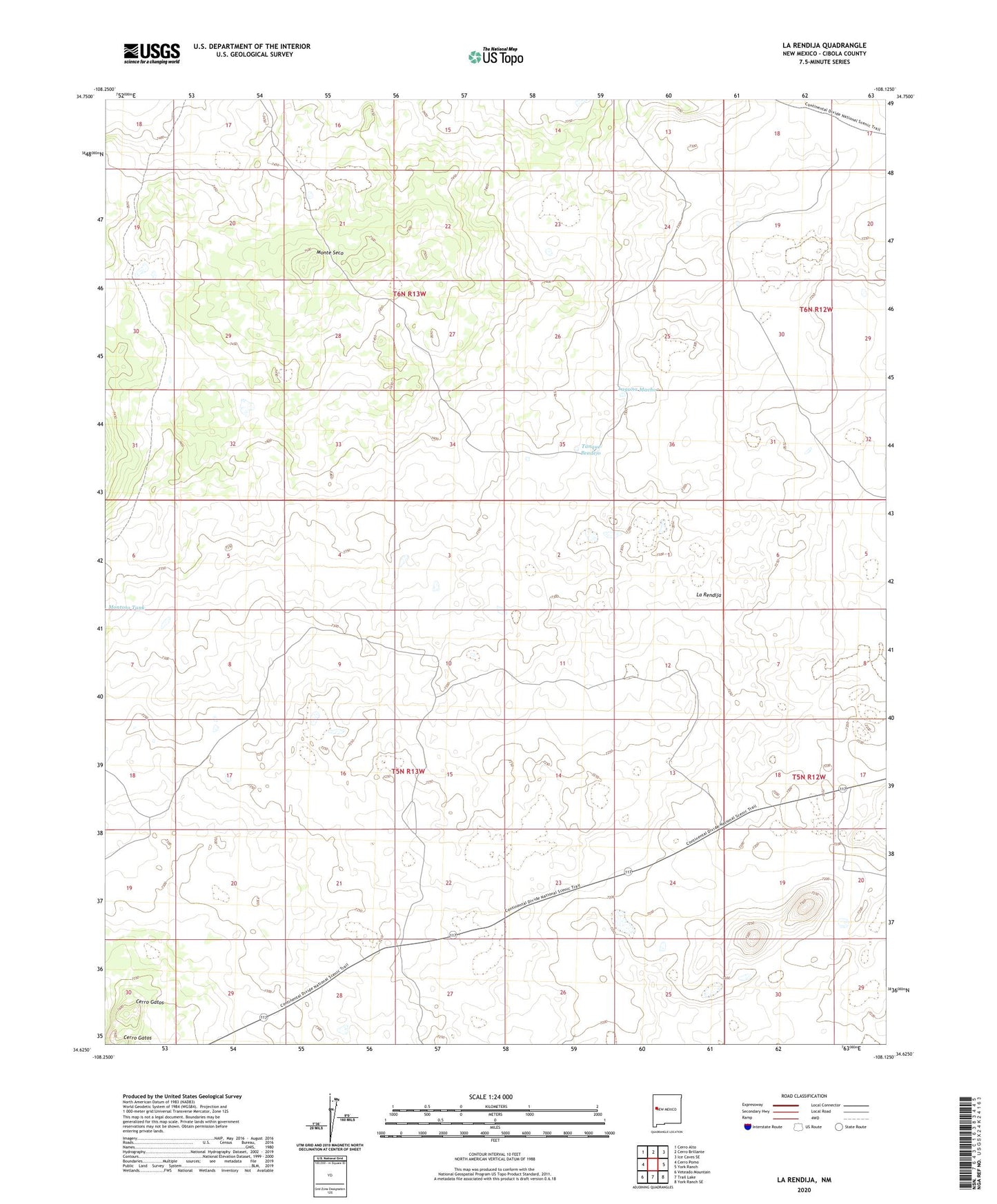 La Rendija New Mexico US Topo Map Image