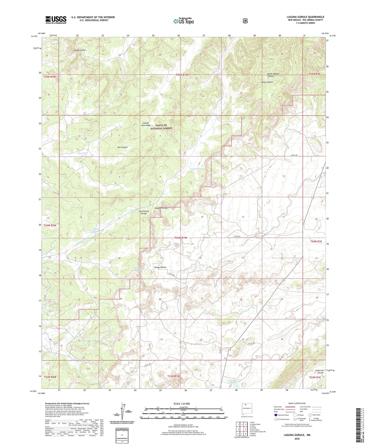 Laguna Gurule New Mexico US Topo Map Image