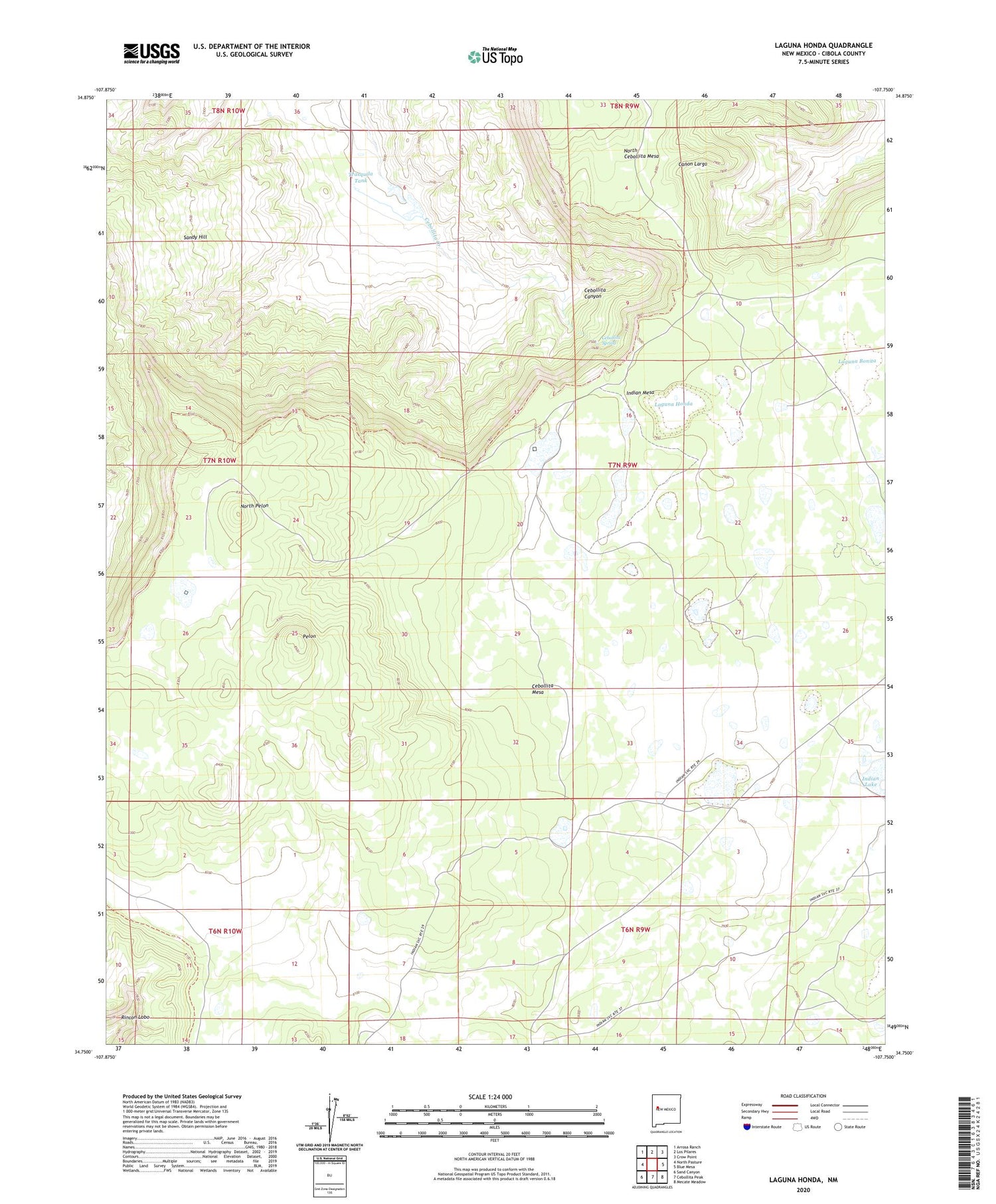 Laguna Honda New Mexico US Topo Map Image