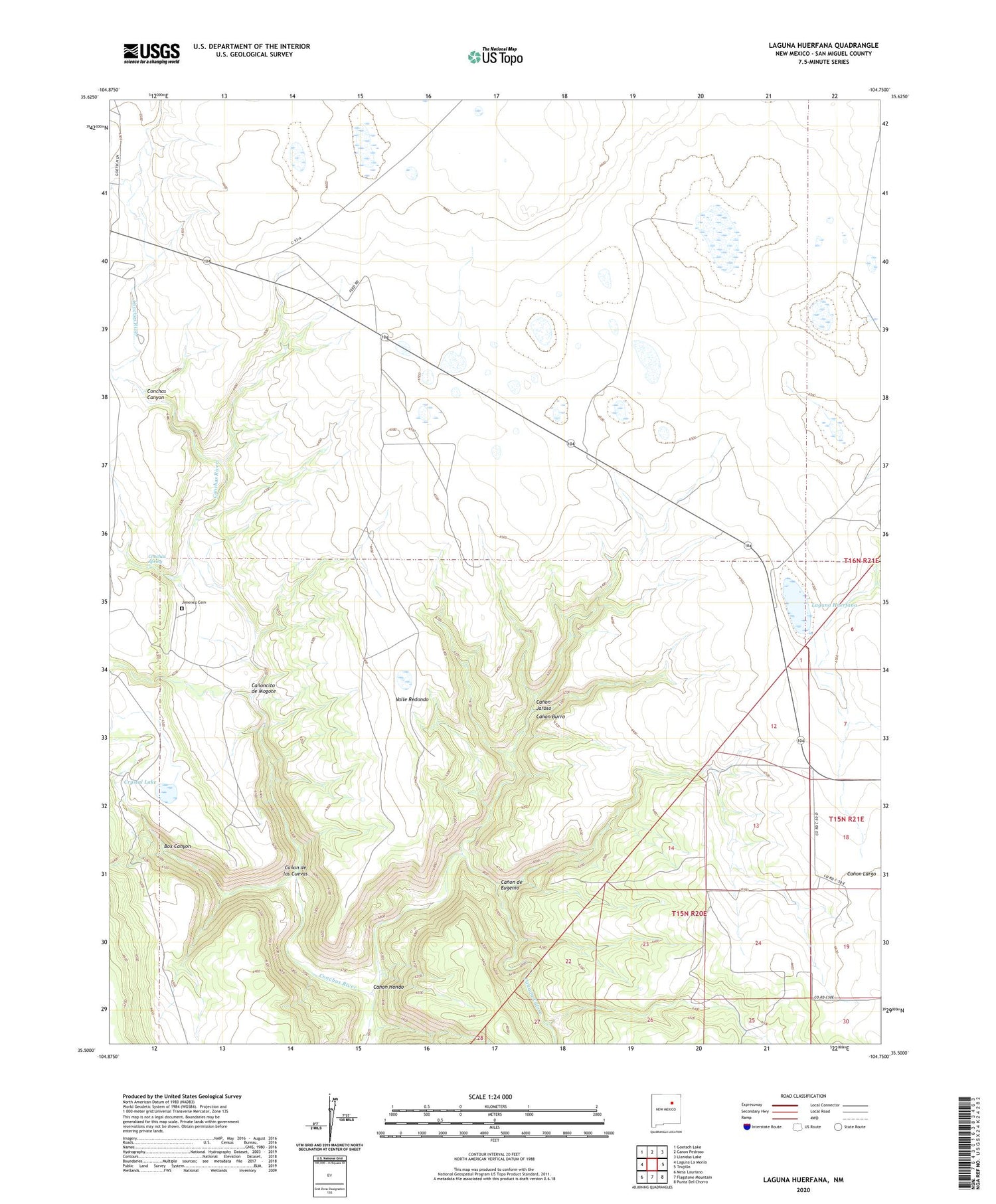 Laguna Huerfana New Mexico US Topo Map Image
