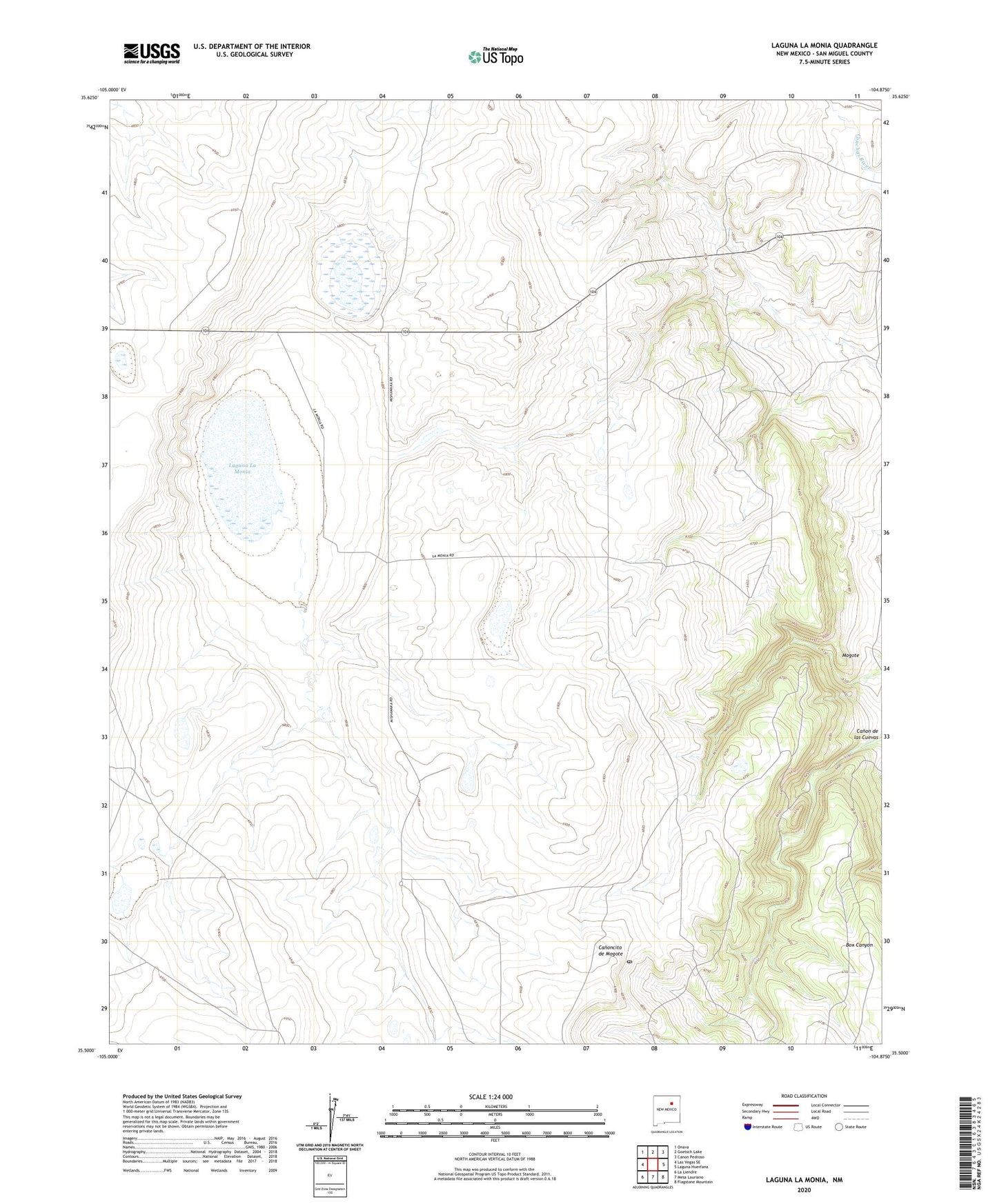 Laguna La Monia New Mexico US Topo Map Image