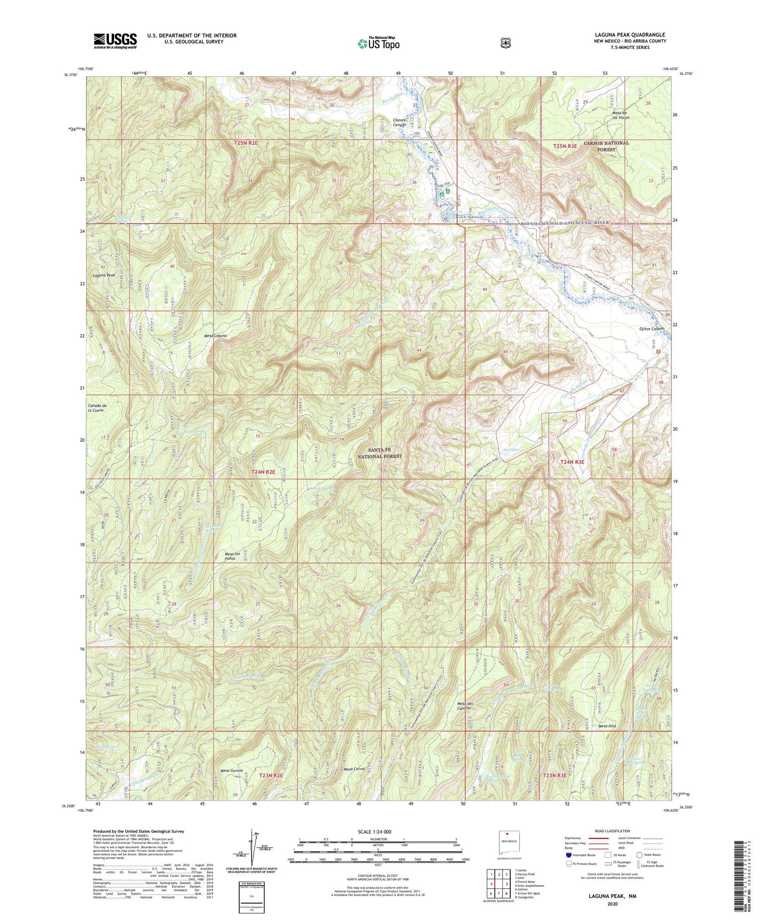 Laguna Peak New Mexico US Topo Map Image
