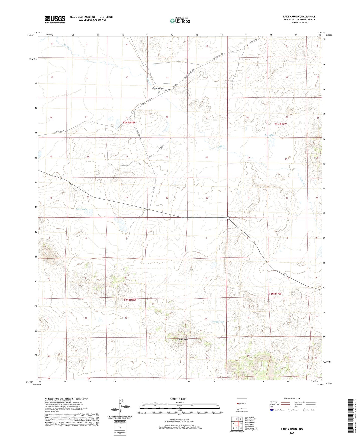 Lake Armijo New Mexico US Topo Map Image