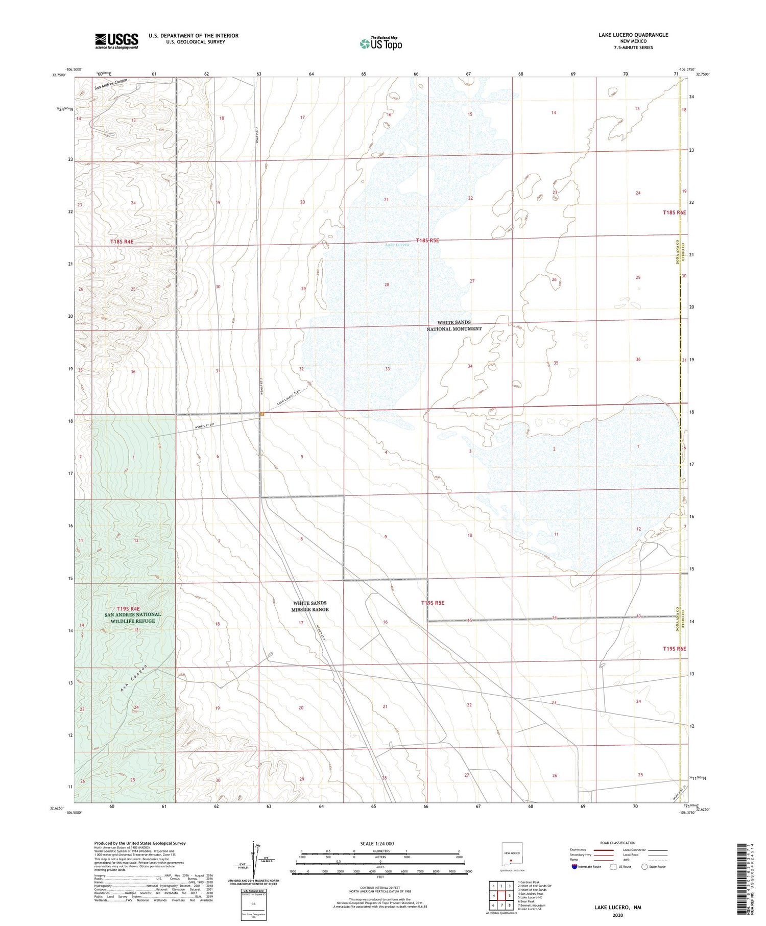 Lake Lucero New Mexico US Topo Map Image