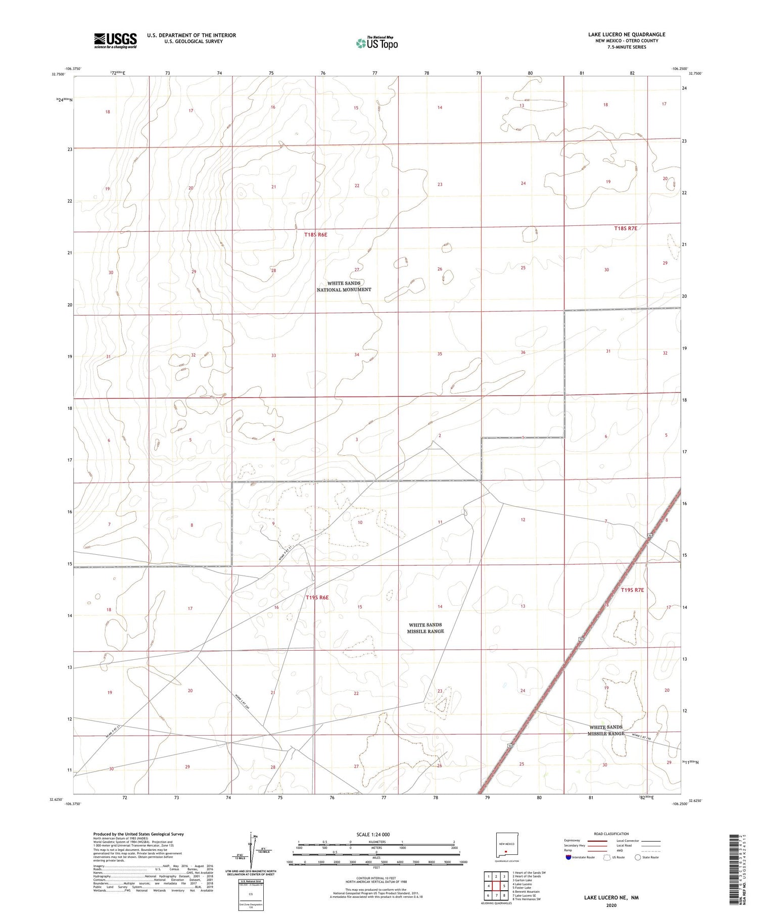 Lake Lucero NE New Mexico US Topo Map Image
