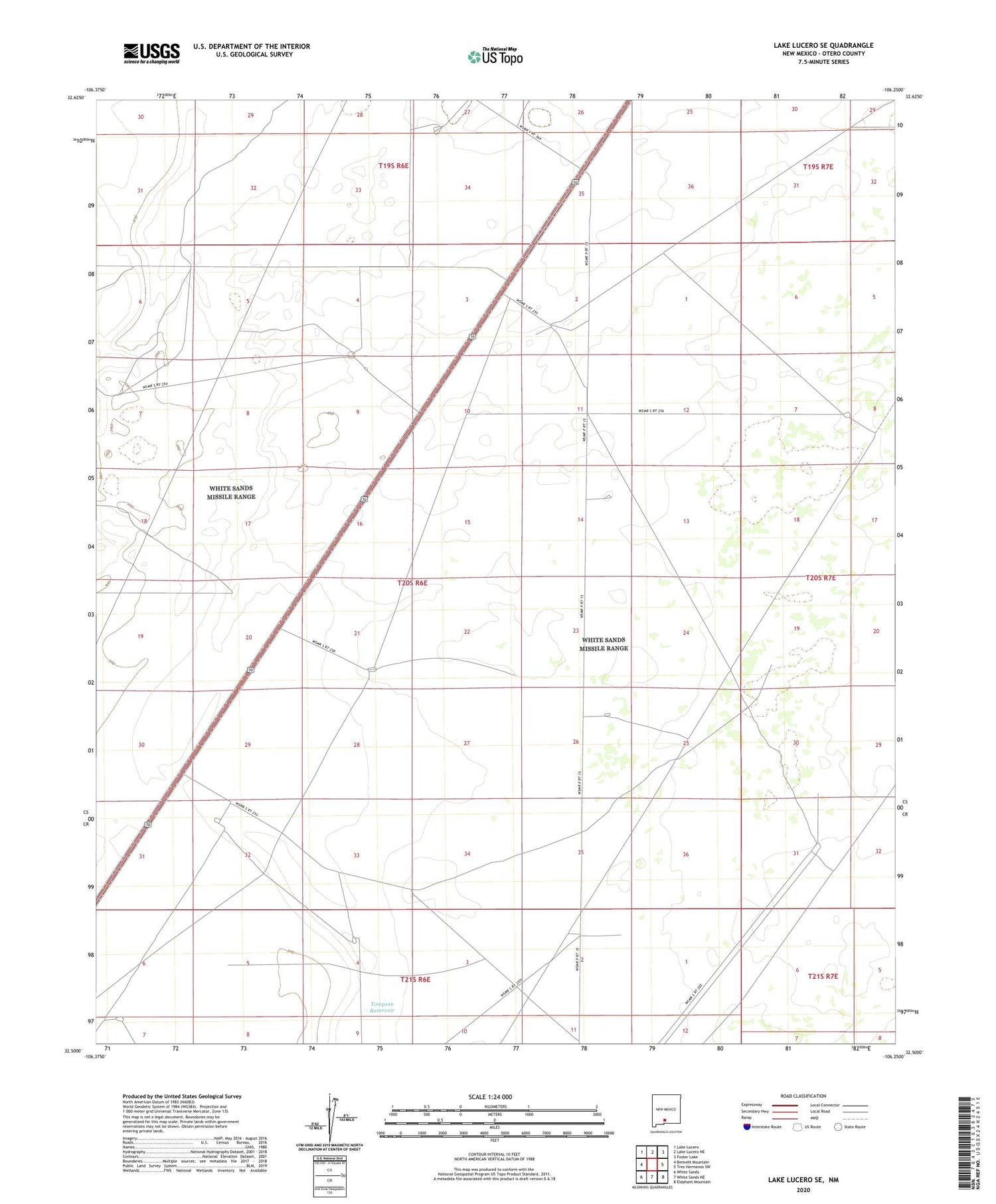 Lake Lucero SE New Mexico US Topo Map Image