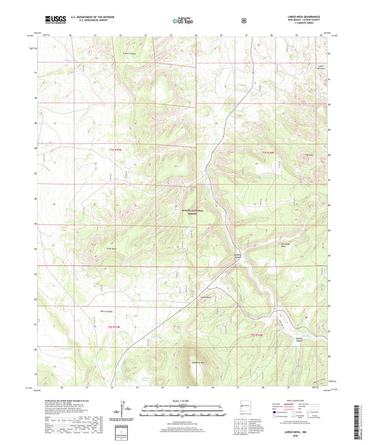 Largo Mesa New Mexico US Topo Map Image