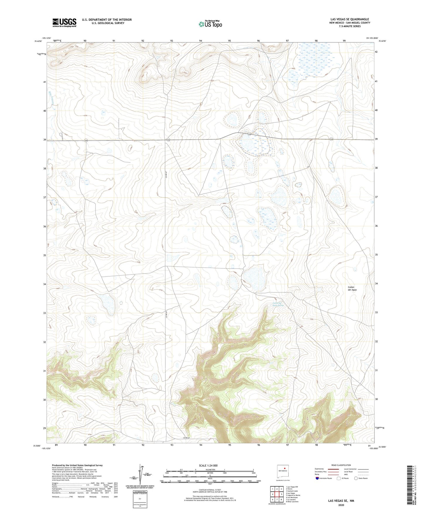 Las Vegas SE New Mexico US Topo Map Image
