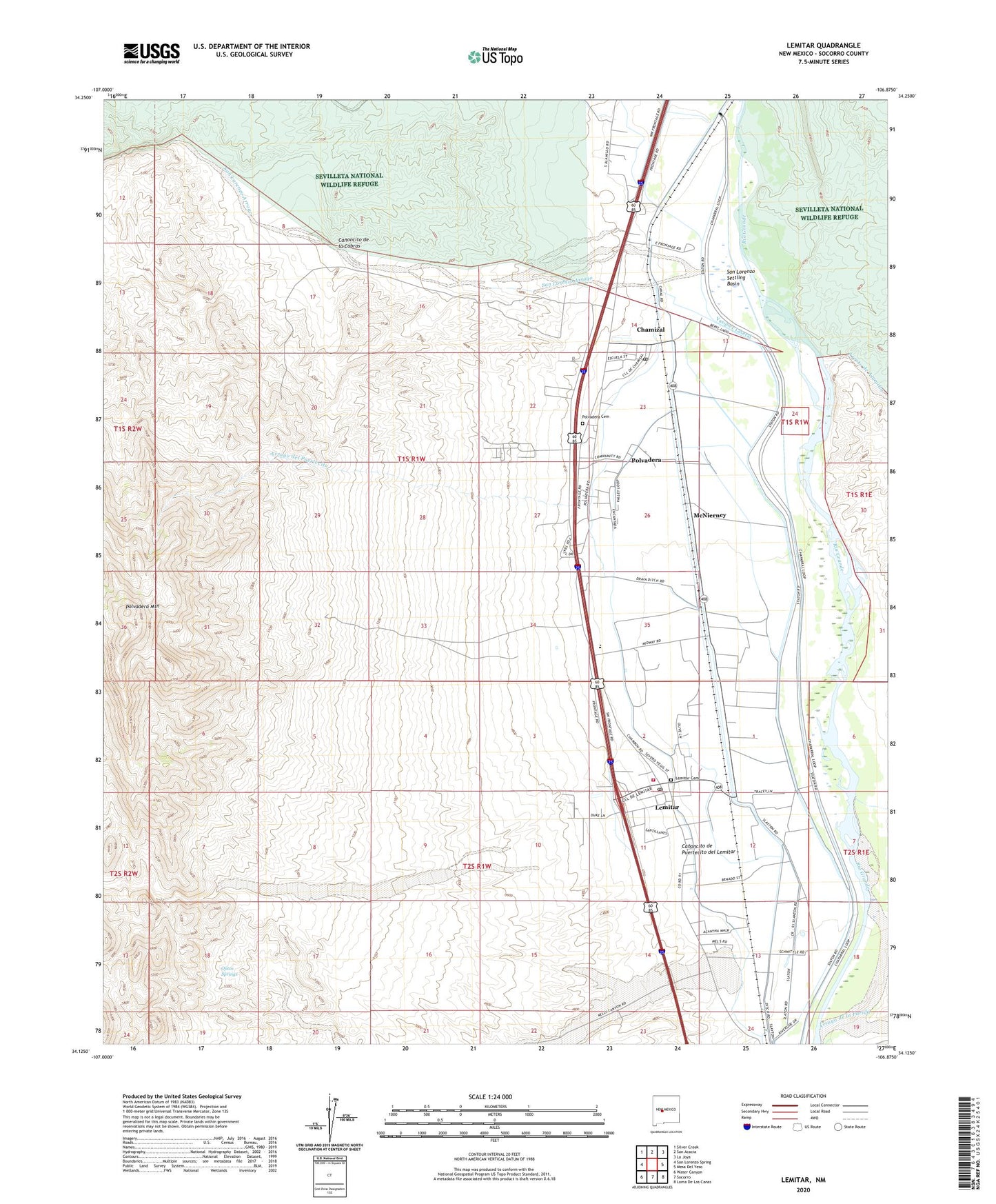 Lemitar New Mexico US Topo Map Image