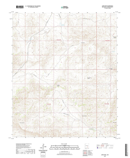 Lewis Peak New Mexico US Topo Map Image