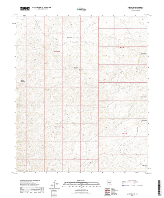 Lewis Peak NE New Mexico US Topo Map Image