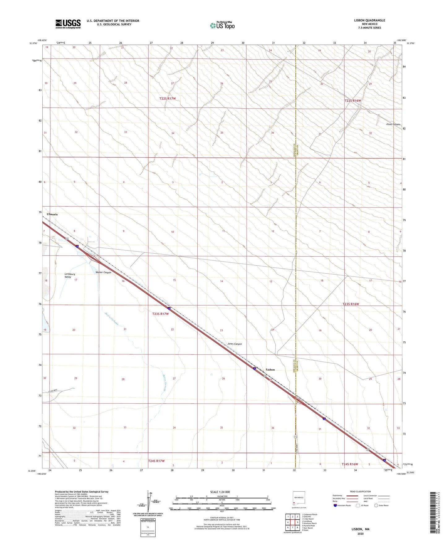 Lisbon New Mexico US Topo Map Image