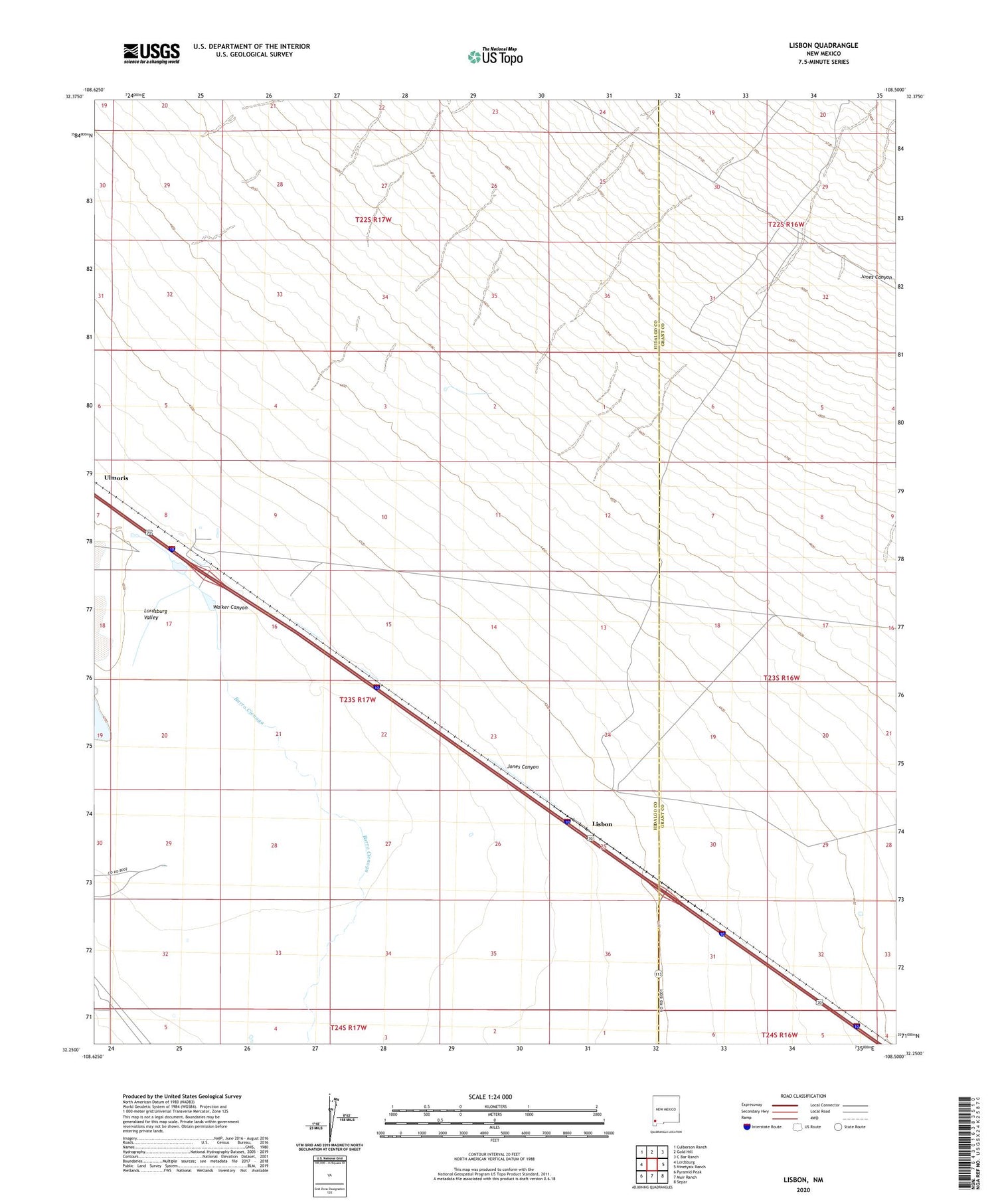 Lisbon New Mexico US Topo Map Image