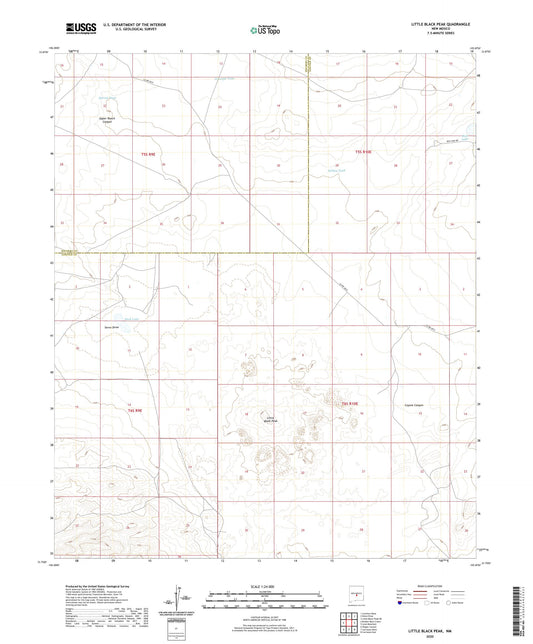 Little Black Peak New Mexico US Topo Map Image