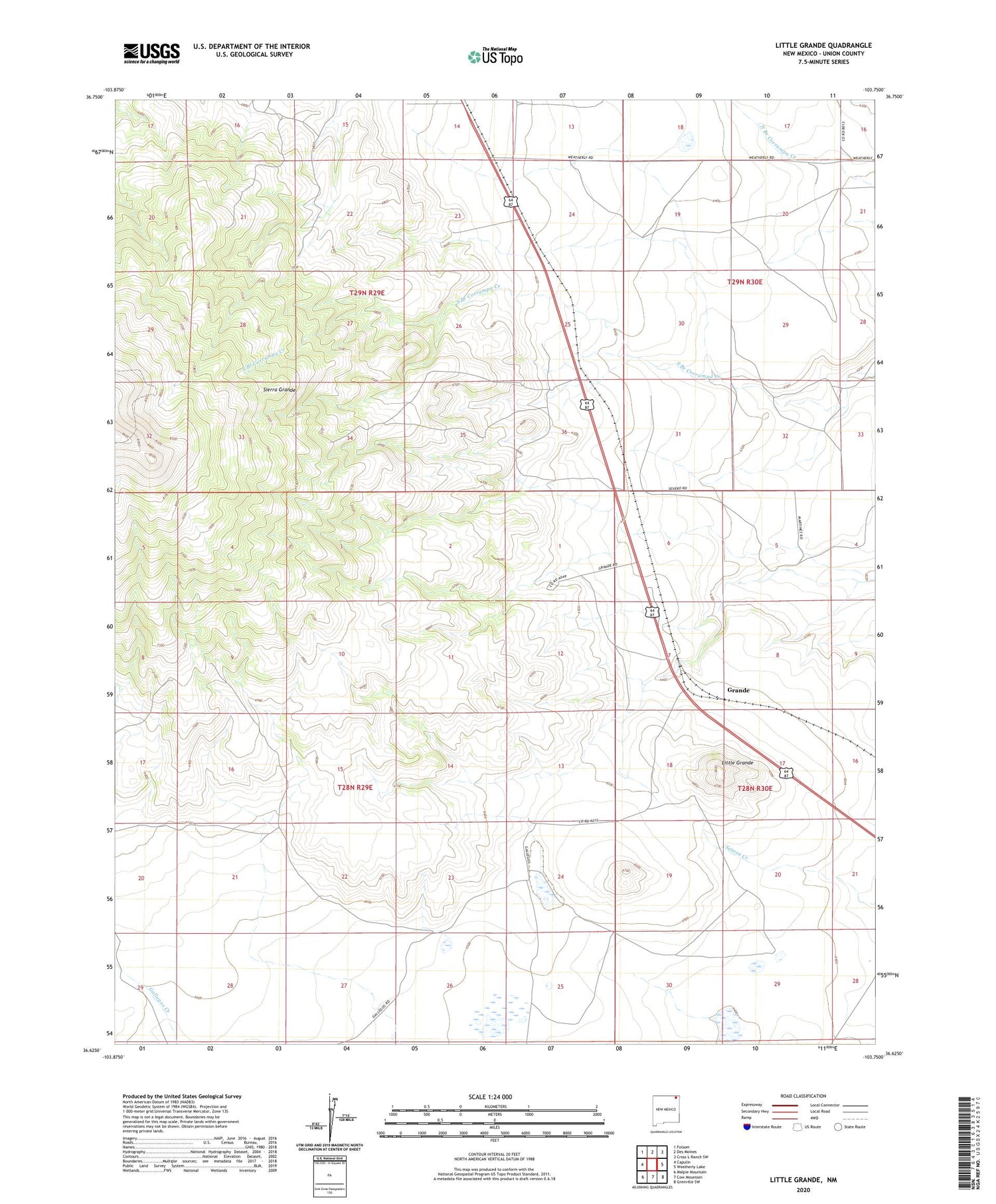 Little Grande New Mexico US Topo Map Image