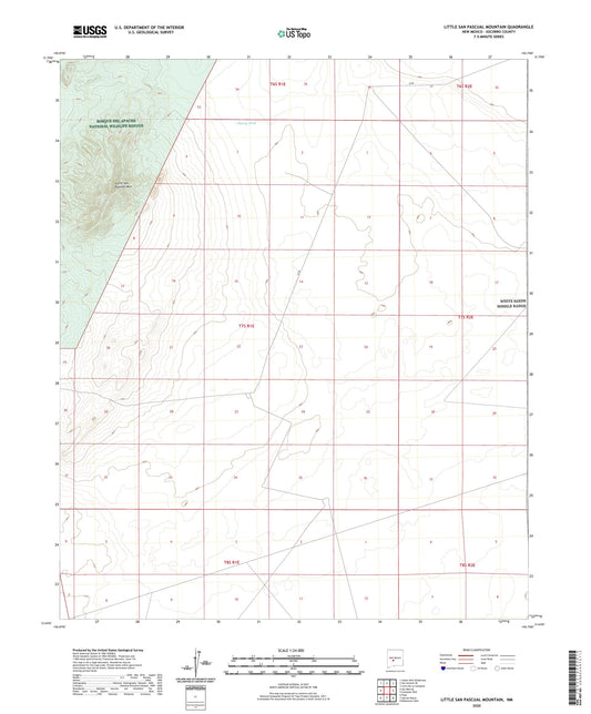 Little San Pascual Mountain New Mexico US Topo Map Image