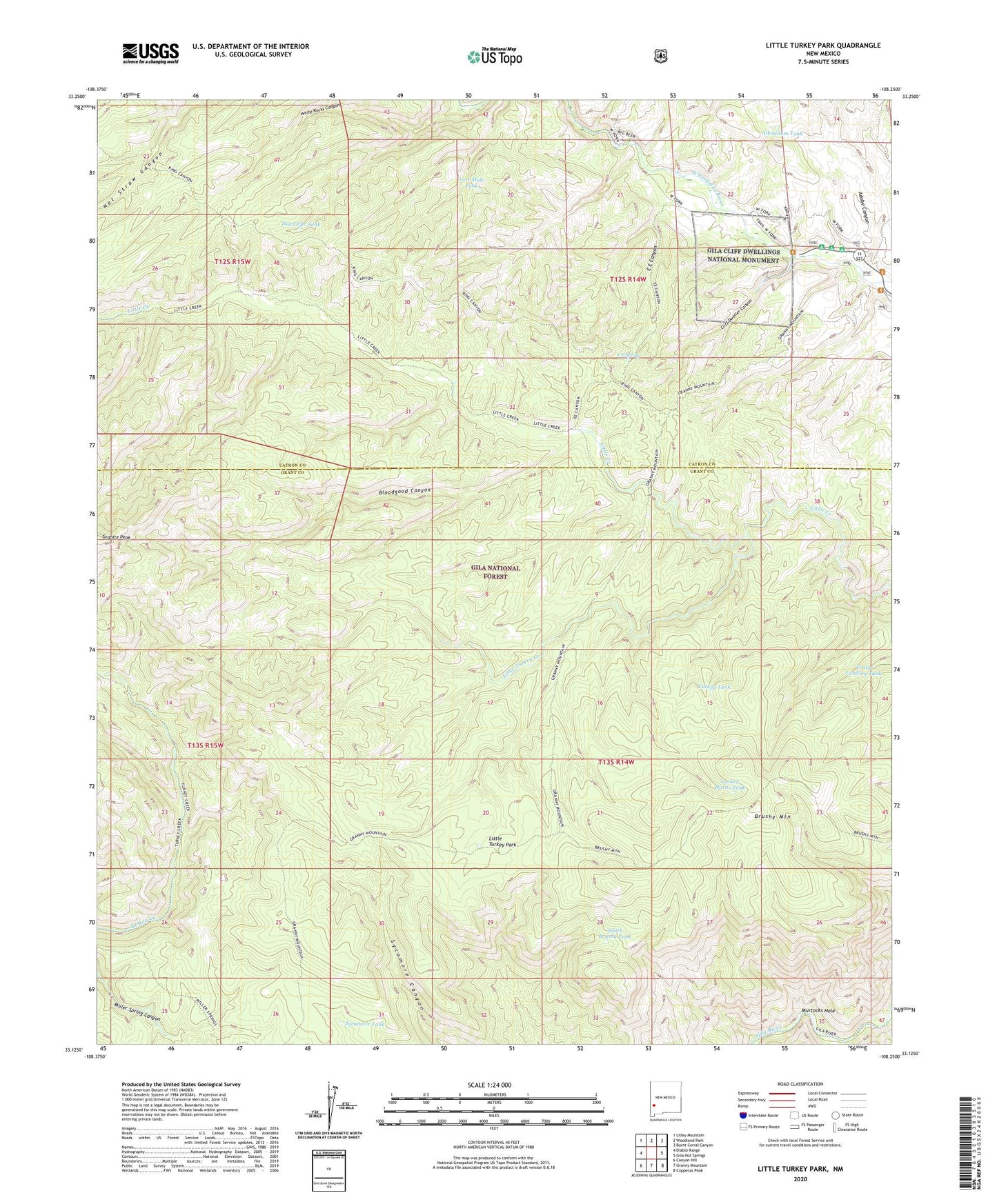 Little Turkey Park New Mexico US Topo Map Image
