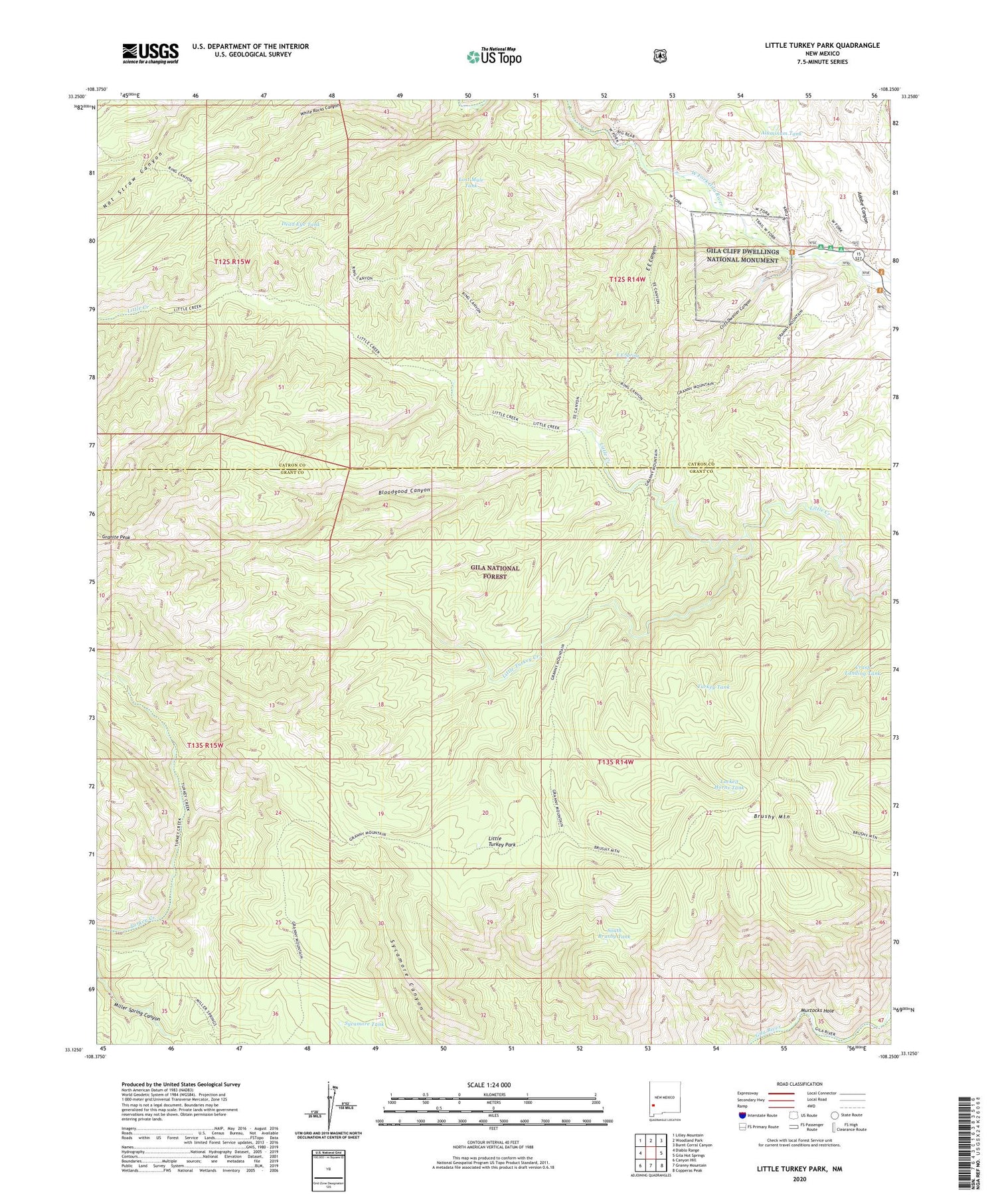 Little Turkey Park New Mexico US Topo Map Image