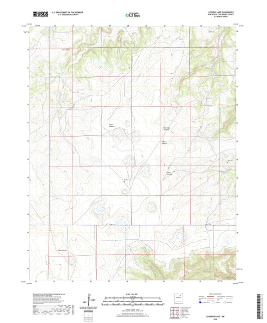 Llonidas Lake New Mexico US Topo Map Image