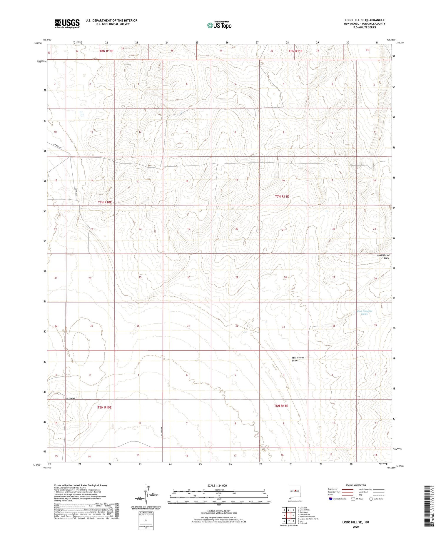 Lobo Hill SE New Mexico US Topo Map Image