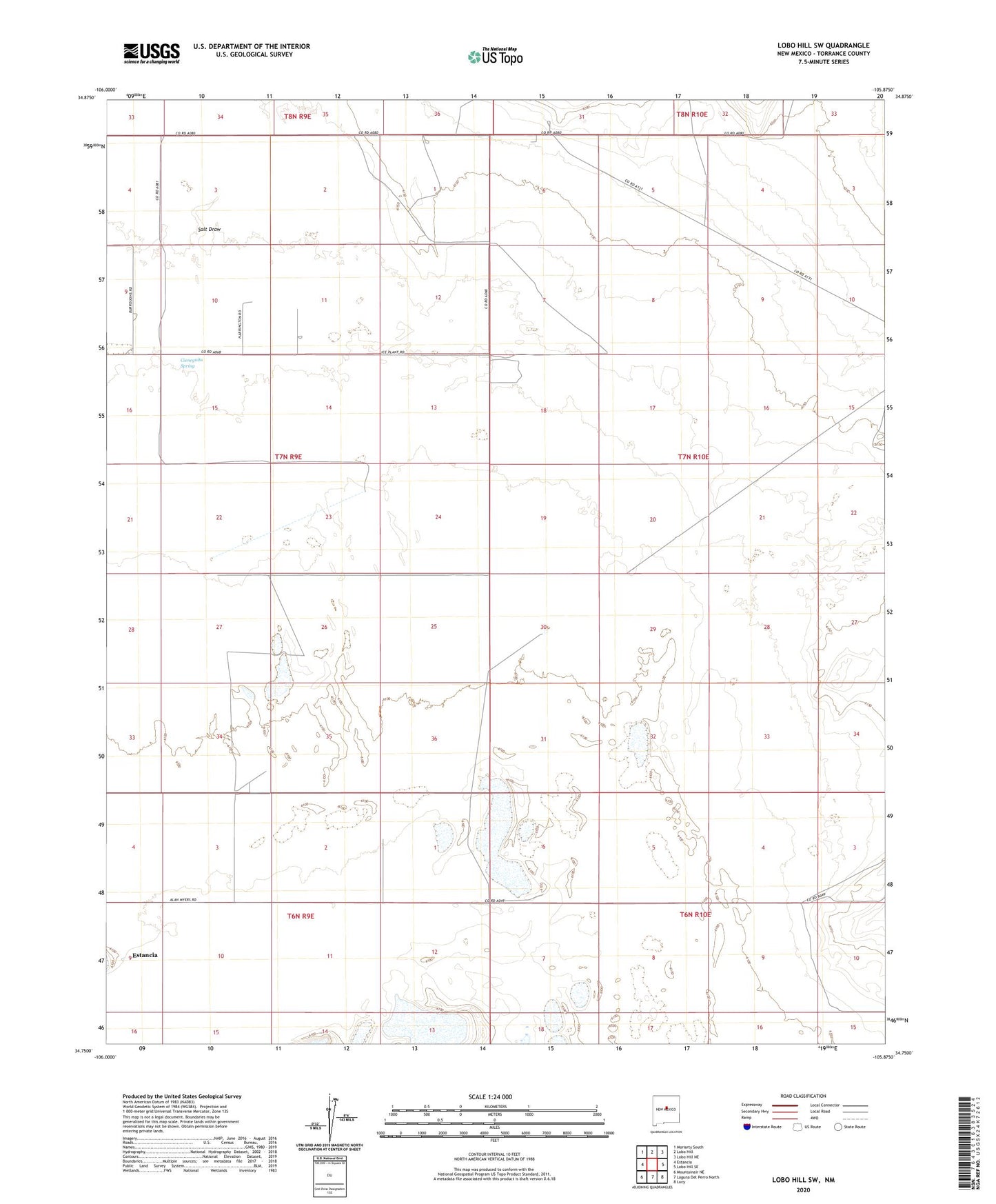 Lobo Hill SW New Mexico US Topo Map Image