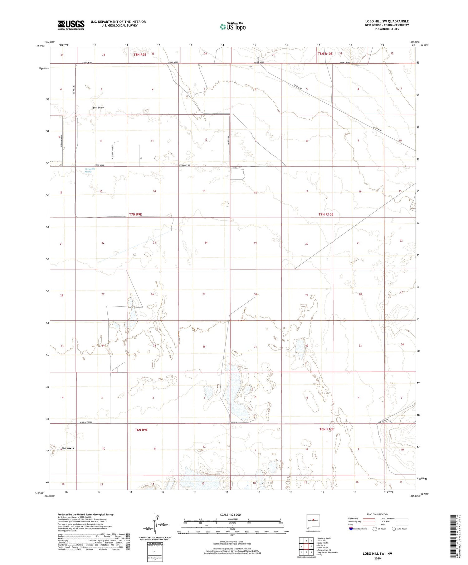Lobo Hill SW New Mexico US Topo Map Image