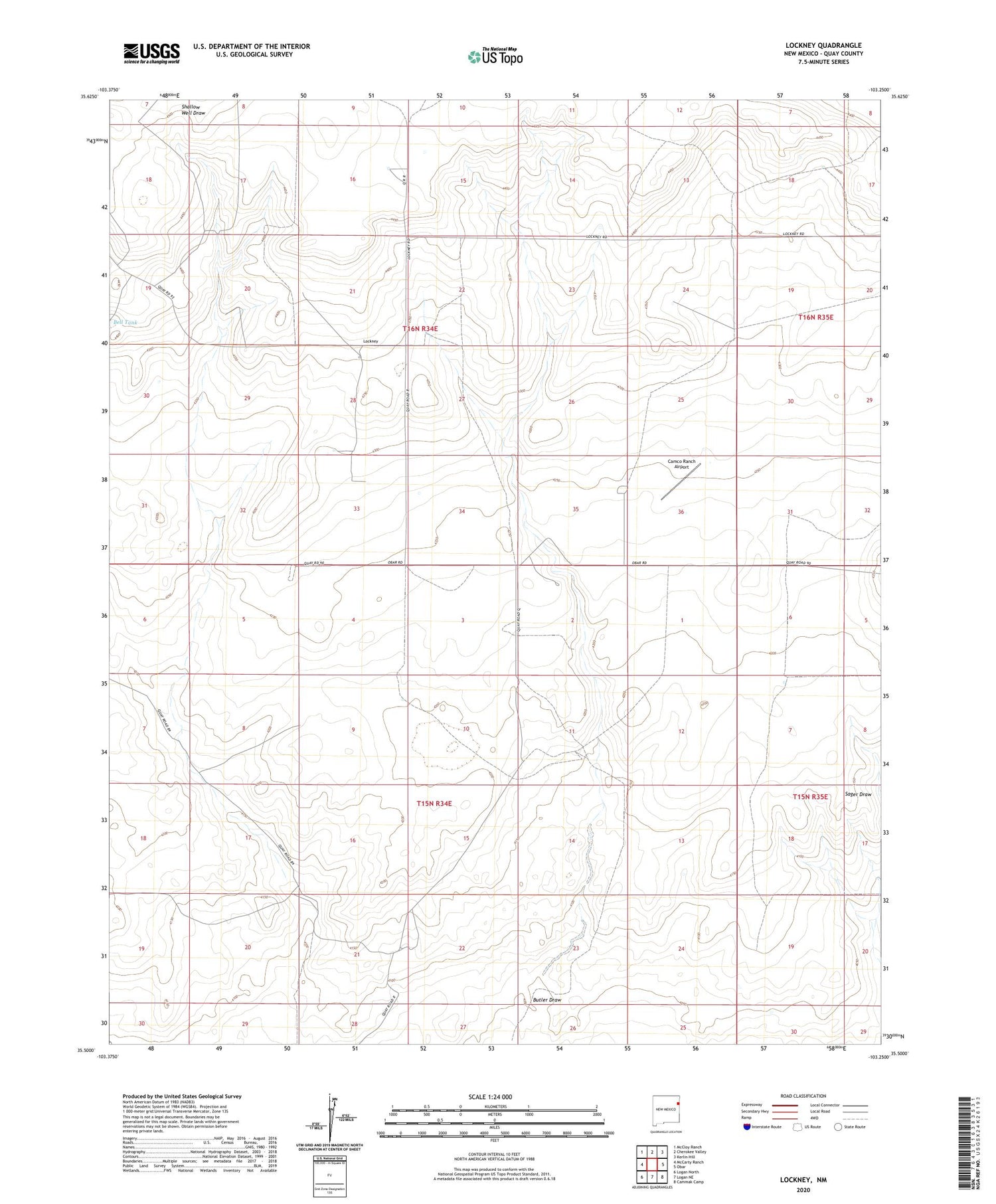 Lockney New Mexico US Topo Map Image