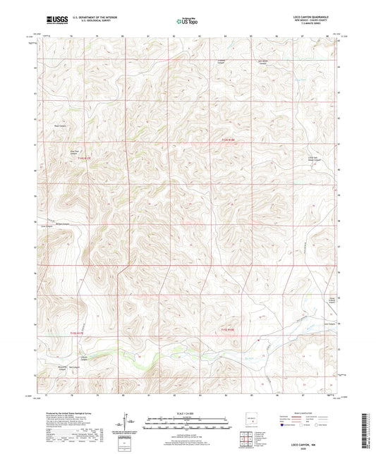 Loco Canyon New Mexico US Topo Map Image