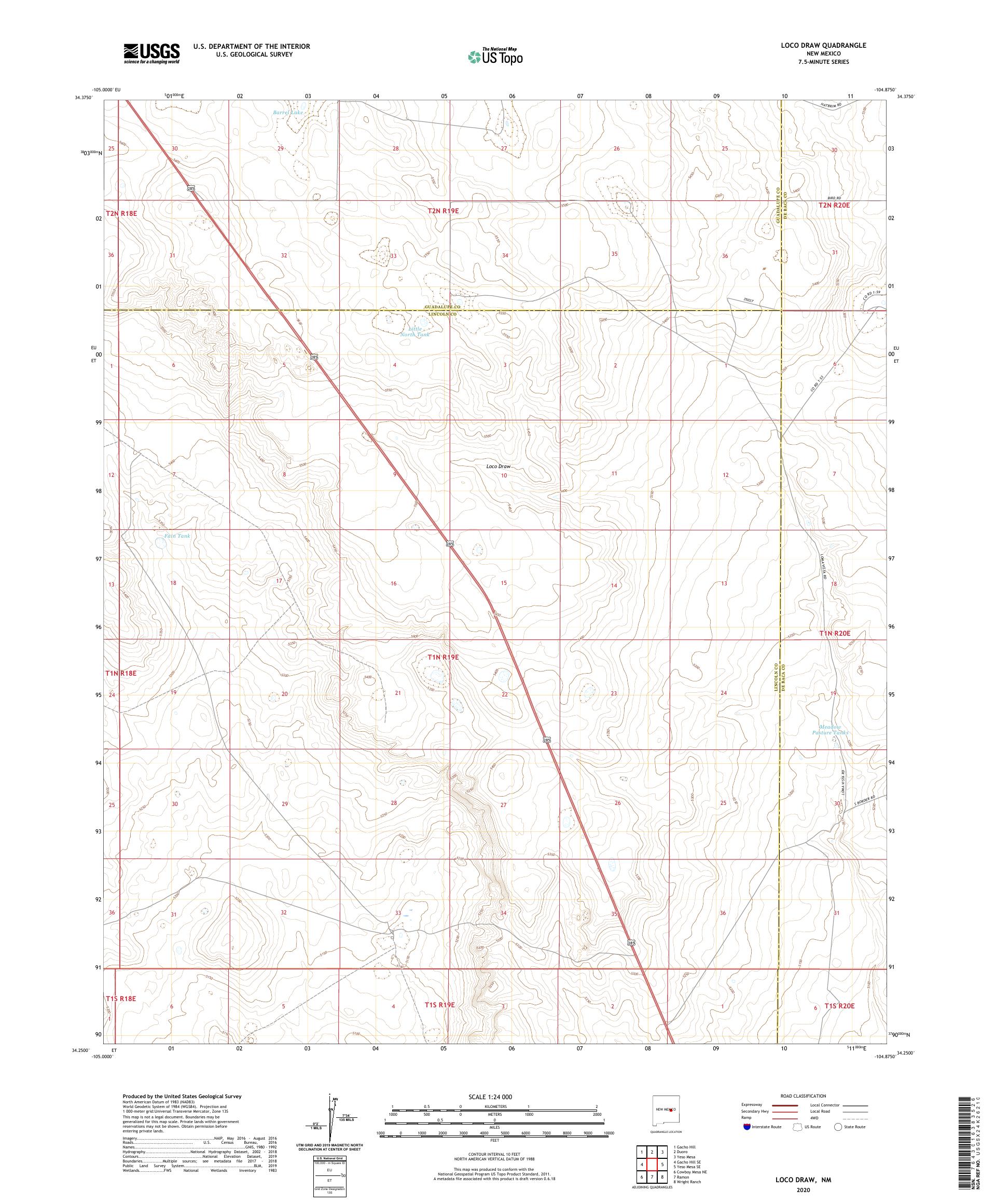 Loco Draw New Mexico US Topo Map – MyTopo Map Store
