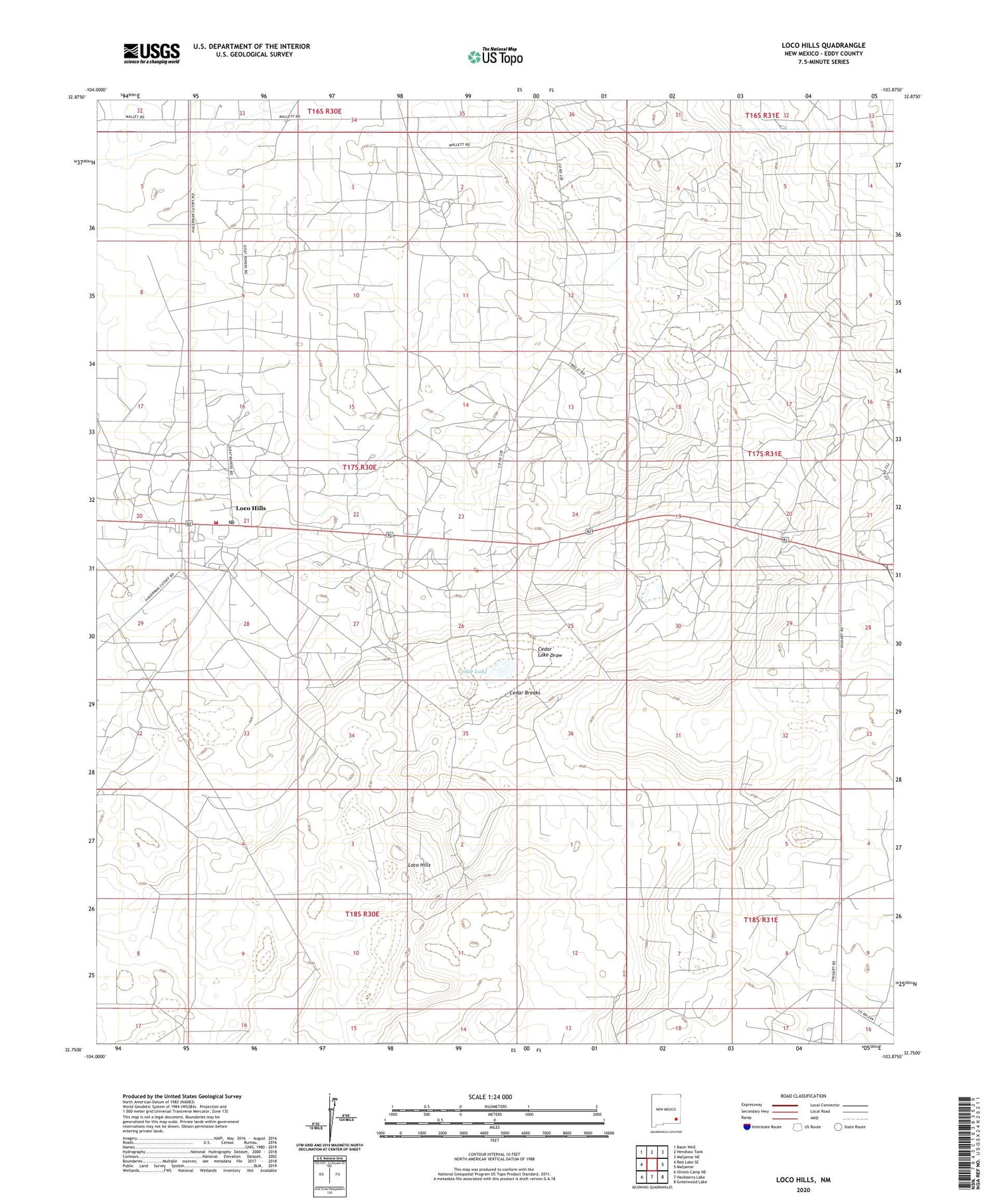 Loco Hills New Mexico US Topo Map Image